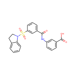 O=C(O)c1cccc(NC(=O)c2cccc(S(=O)(=O)N3CCc4ccccc43)c2)c1 ZINC000001023806