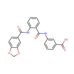 O=C(O)c1cccc(NC(=O)c2ccccc2NC(=O)c2ccc3c(c2)OCO3)c1 ZINC000299821305