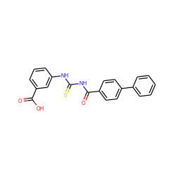 O=C(O)c1cccc(NC(=S)NC(=O)c2ccc(-c3ccccc3)cc2)c1 ZINC000001157933