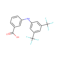 O=C(O)c1cccc(Nc2cc(C(F)(F)F)cc(C(F)(F)F)c2)c1 ZINC000084687859