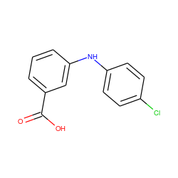 O=C(O)c1cccc(Nc2ccc(Cl)cc2)c1 ZINC000066078766