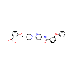 O=C(O)c1cccc(OCC2CCN(c3ccc(NC(=O)c4cccc(Oc5ccccc5)c4)cn3)CC2)c1 ZINC000095588546