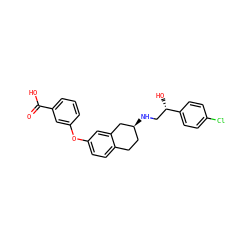 O=C(O)c1cccc(Oc2ccc3c(c2)C[C@@H](NC[C@H](O)c2ccc(Cl)cc2)CC3)c1 ZINC000040848139