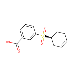 O=C(O)c1cccc(S(=O)(=O)[C@@H]2CC=CCC2)c1 ZINC001772643826