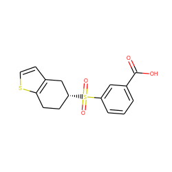 O=C(O)c1cccc(S(=O)(=O)[C@@H]2CCc3sccc3C2)c1 ZINC001772624255