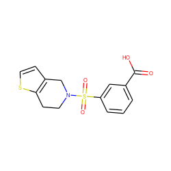 O=C(O)c1cccc(S(=O)(=O)N2CCc3sccc3C2)c1 ZINC000012896290