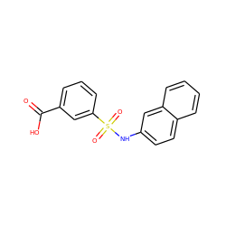 O=C(O)c1cccc(S(=O)(=O)Nc2ccc3ccccc3c2)c1 ZINC000013340232