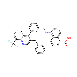 O=C(O)c1cccc2c(NCc3cccc(-c4c(Cc5ccccc5)cnc5c(C(F)(F)F)cccc45)c3)cccc12 ZINC000028978895