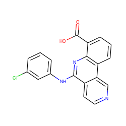 O=C(O)c1cccc2c1nc(Nc1cccc(Cl)c1)c1ccncc12 ZINC000066104619