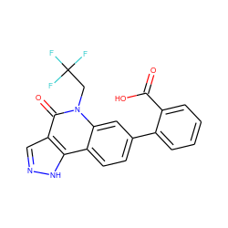 O=C(O)c1ccccc1-c1ccc2c3[nH]ncc3c(=O)n(CC(F)(F)F)c2c1 ZINC000220114667