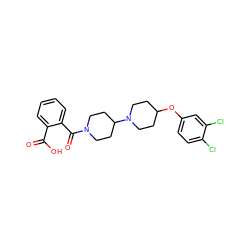 O=C(O)c1ccccc1C(=O)N1CCC(N2CCC(Oc3ccc(Cl)c(Cl)c3)CC2)CC1 ZINC000095557571