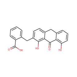 O=C(O)c1ccccc1Cc1ccc2c(c1O)C(=O)c1c(O)cccc1C2 ZINC000013736913