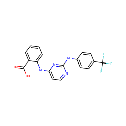 O=C(O)c1ccccc1Nc1ccnc(Nc2ccc(C(F)(F)F)cc2)n1 ZINC000014960312