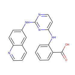 O=C(O)c1ccccc1Nc1ccnc(Nc2ccc3ncccc3c2)n1 ZINC000014960331