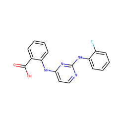 O=C(O)c1ccccc1Nc1ccnc(Nc2ccccc2F)n1 ZINC000014960285