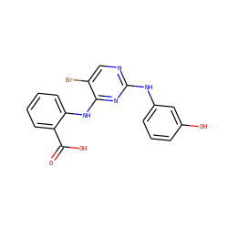 O=C(O)c1ccccc1Nc1nc(Nc2cccc(O)c2)ncc1Br ZINC000014960356