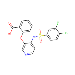 O=C(O)c1ccccc1Oc1cnccc1NS(=O)(=O)c1ccc(Cl)c(Cl)c1 ZINC000053295011