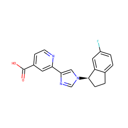 O=C(O)c1ccnc(-c2cn([C@@H]3CCc4ccc(F)cc43)cn2)c1 ZINC000225939302