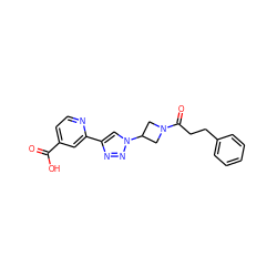 O=C(O)c1ccnc(-c2cn(C3CN(C(=O)CCc4ccccc4)C3)nn2)c1 ZINC000473135177