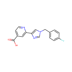 O=C(O)c1ccnc(-c2cn(Cc3ccc(F)cc3)cn2)c1 ZINC000218261398