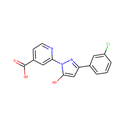 O=C(O)c1ccnc(-n2nc(-c3cccc(Cl)c3)cc2O)c1 ZINC000146708472