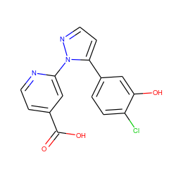 O=C(O)c1ccnc(-n2nccc2-c2ccc(Cl)c(O)c2)c1 ZINC000146579015