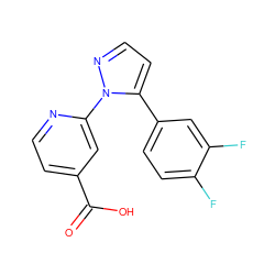 O=C(O)c1ccnc(-n2nccc2-c2ccc(F)c(F)c2)c1 ZINC000146715723