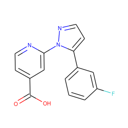 O=C(O)c1ccnc(-n2nccc2-c2cccc(F)c2)c1 ZINC000146768759