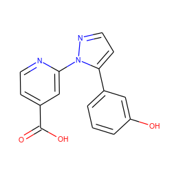 O=C(O)c1ccnc(-n2nccc2-c2cccc(O)c2)c1 ZINC000146566152