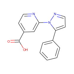 O=C(O)c1ccnc(-n2nccc2-c2ccccc2)c1 ZINC000146914365