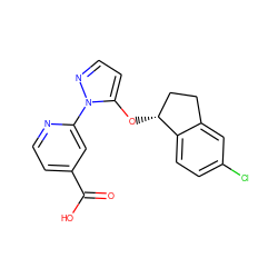 O=C(O)c1ccnc(-n2nccc2O[C@@H]2CCc3cc(Cl)ccc32)c1 ZINC000146727634