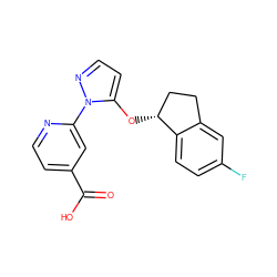 O=C(O)c1ccnc(-n2nccc2O[C@@H]2CCc3cc(F)ccc32)c1 ZINC000146667592