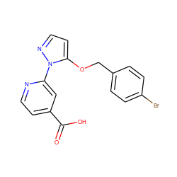 O=C(O)c1ccnc(-n2nccc2OCc2ccc(Br)cc2)c1 ZINC000146659910