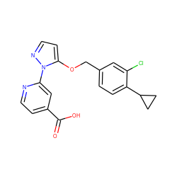 O=C(O)c1ccnc(-n2nccc2OCc2ccc(C3CC3)c(Cl)c2)c1 ZINC000146782465