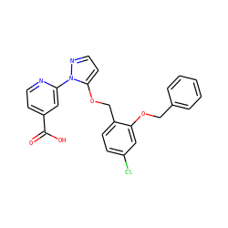 O=C(O)c1ccnc(-n2nccc2OCc2ccc(Cl)cc2OCc2ccccc2)c1 ZINC000146812525