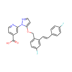 O=C(O)c1ccnc(-n2nccc2OCc2ccc(F)cc2/C=C/c2ccc(F)cc2)c1 ZINC000146731982