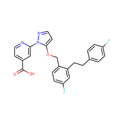 O=C(O)c1ccnc(-n2nccc2OCc2ccc(F)cc2CCc2ccc(F)cc2)c1 ZINC000146745397