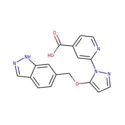 O=C(O)c1ccnc(-n2nccc2OCc2ccc3cn[nH]c3c2)c1 ZINC000146676817