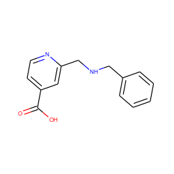 O=C(O)c1ccnc(CNCc2ccccc2)c1 ZINC000212614687