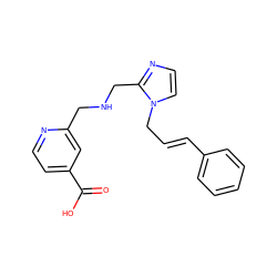 O=C(O)c1ccnc(CNCc2nccn2C/C=C/c2ccccc2)c1 ZINC000653721478