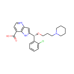 O=C(O)c1ccnc2cc([C@H](OCCCN3CCCCC3)c3ccccc3Cl)[nH]c12 ZINC001772625391