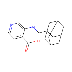 O=C(O)c1ccncc1NCC12CC3CC(CC(C3)C1)C2 ZINC000217066577