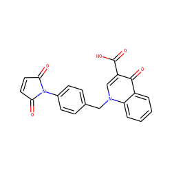 O=C(O)c1cn(Cc2ccc(N3C(=O)C=CC3=O)cc2)c2ccccc2c1=O ZINC000169352847