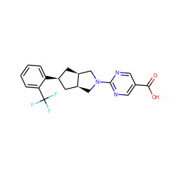 O=C(O)c1cnc(N2C[C@H]3C[C@@H](c4ccccc4C(F)(F)F)C[C@H]3C2)nc1 ZINC000473119912