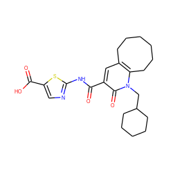 O=C(O)c1cnc(NC(=O)c2cc3c(n(CC4CCCCC4)c2=O)CCCCCC3)s1 ZINC000084602217