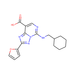 O=C(O)c1cnc(NCC2CCCCC2)n2nc(-c3ccco3)nc12 ZINC000299832523