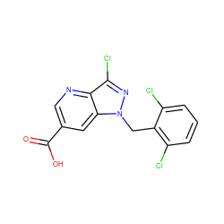 O=C(O)c1cnc2c(Cl)nn(Cc3c(Cl)cccc3Cl)c2c1 ZINC000203425277