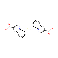 O=C(O)c1cnc2c(SSc3cccc4cc(C(=O)O)cnc34)cccc2c1 ZINC000204765142