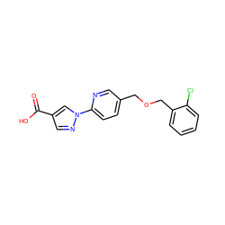 O=C(O)c1cnn(-c2ccc(COCc3ccccc3Cl)cn2)c1 ZINC000040753221