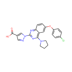 O=C(O)c1cnn(-c2nc(N3CCCC3)c3cc(Oc4ccc(Cl)cc4)ccc3n2)c1 ZINC000103265057